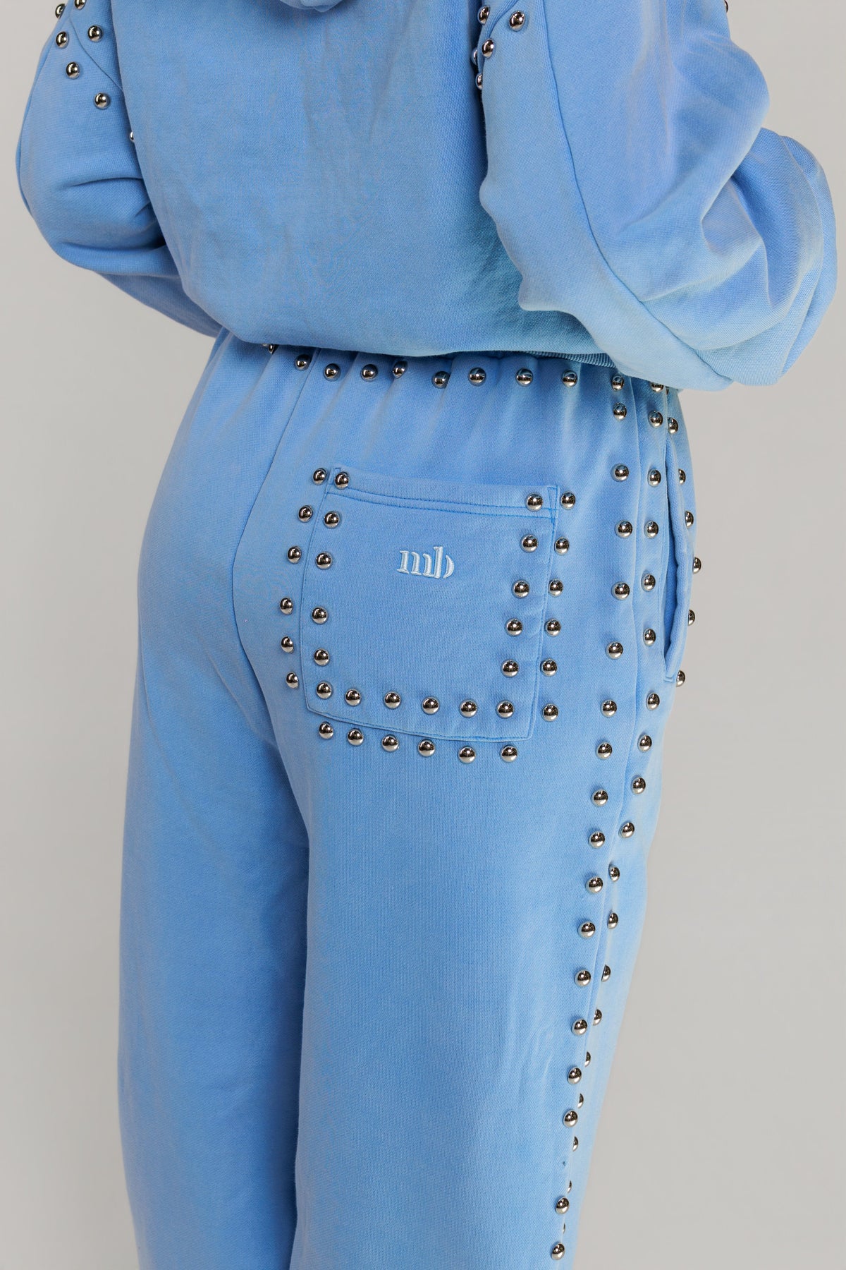 LIMITED EDITION -- MARX STUDDED SWEAT PANT -- BLEU SKIE