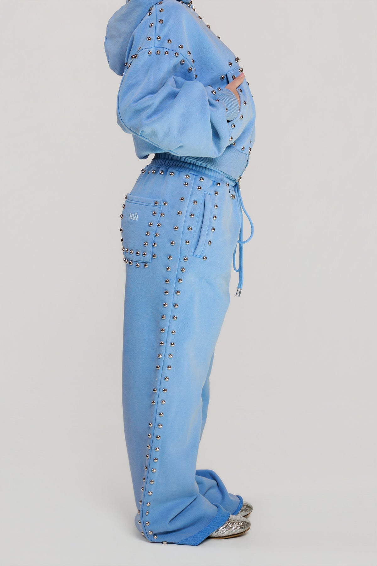 LIMITED EDITION -- MARX STUDDED SWEAT PANT -- BLEU SKIE