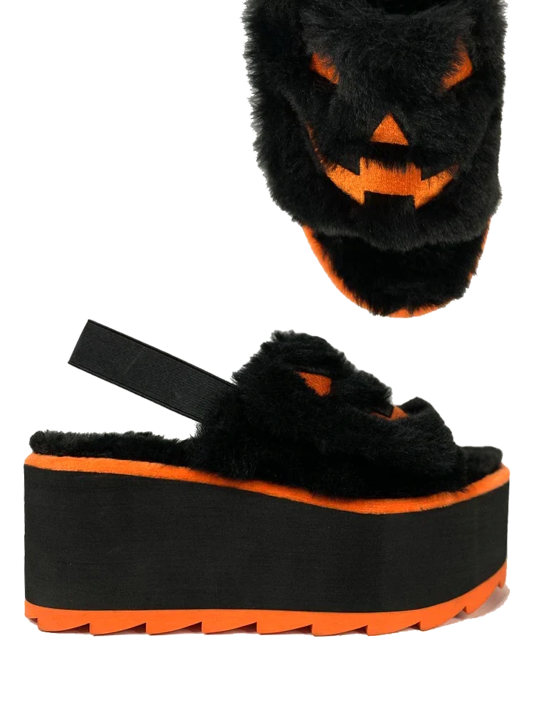 Lilly Jack O Lantern Black/Orange Slides
