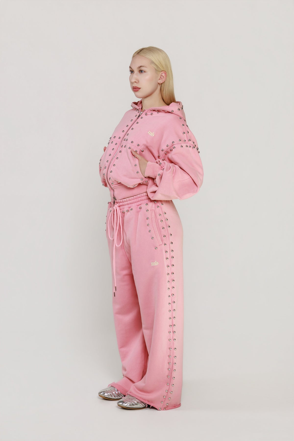 LIMITED EDITION -- MARX STUDDED SWEAT JACKET -- BUBBLE GUM