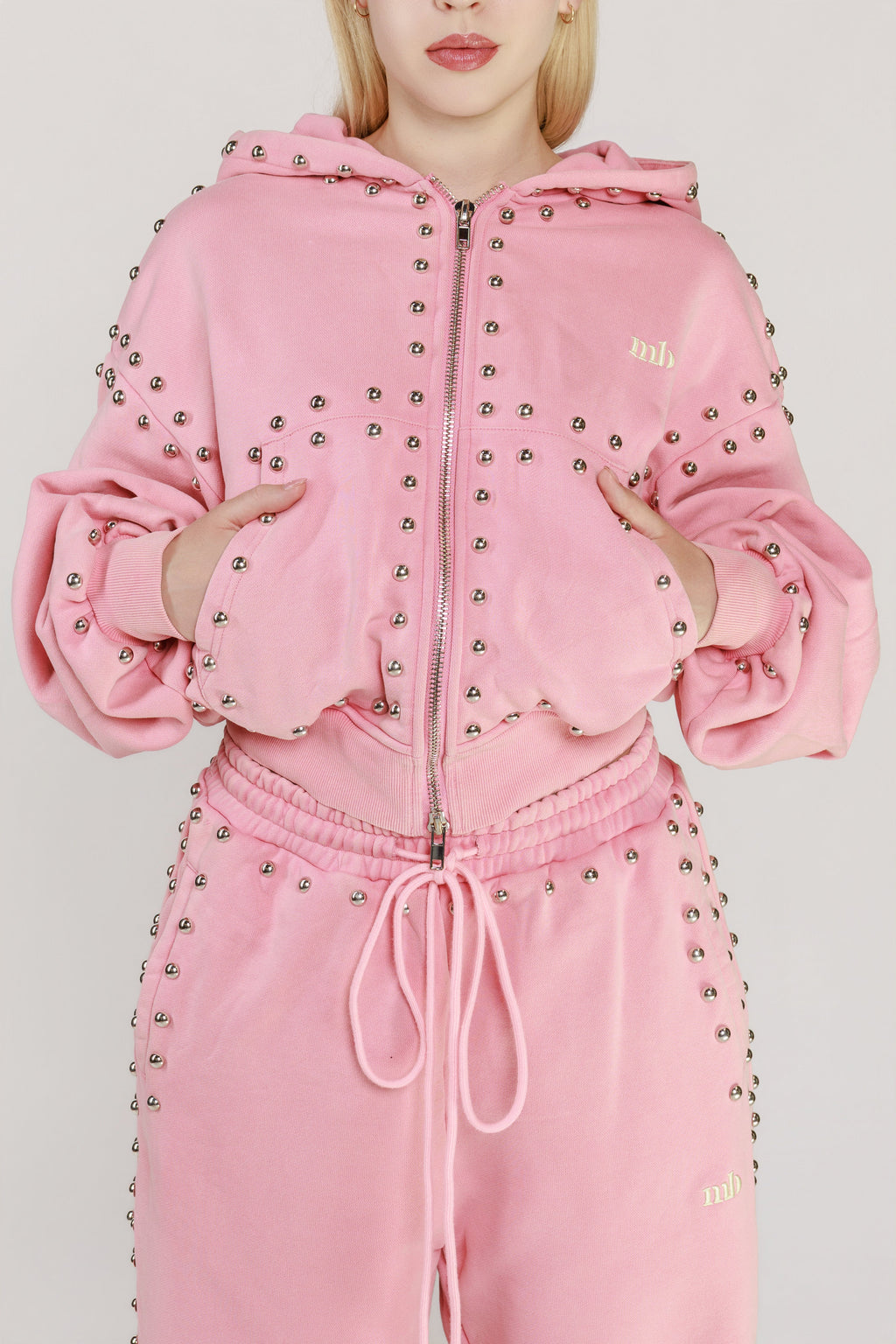 LIMITED EDITION -- MARX STUDDED SWEAT JACKET -- BUBBLE GUM