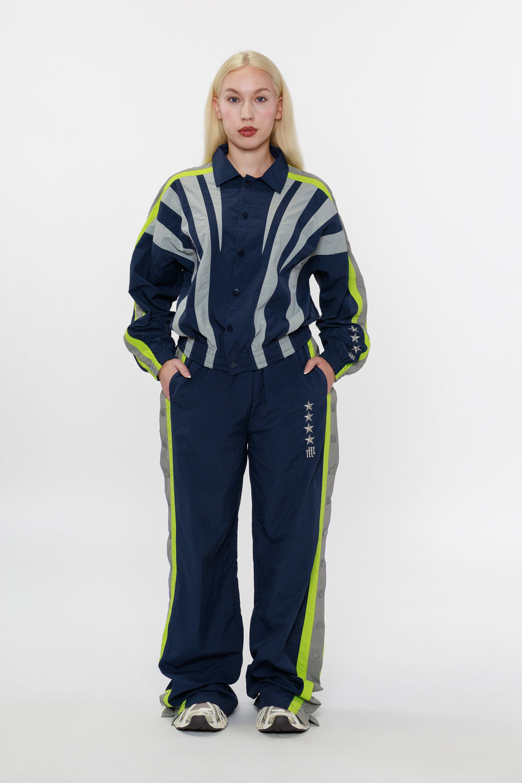 OLYMPIA TRACK JACKET -- NAVY BLUE