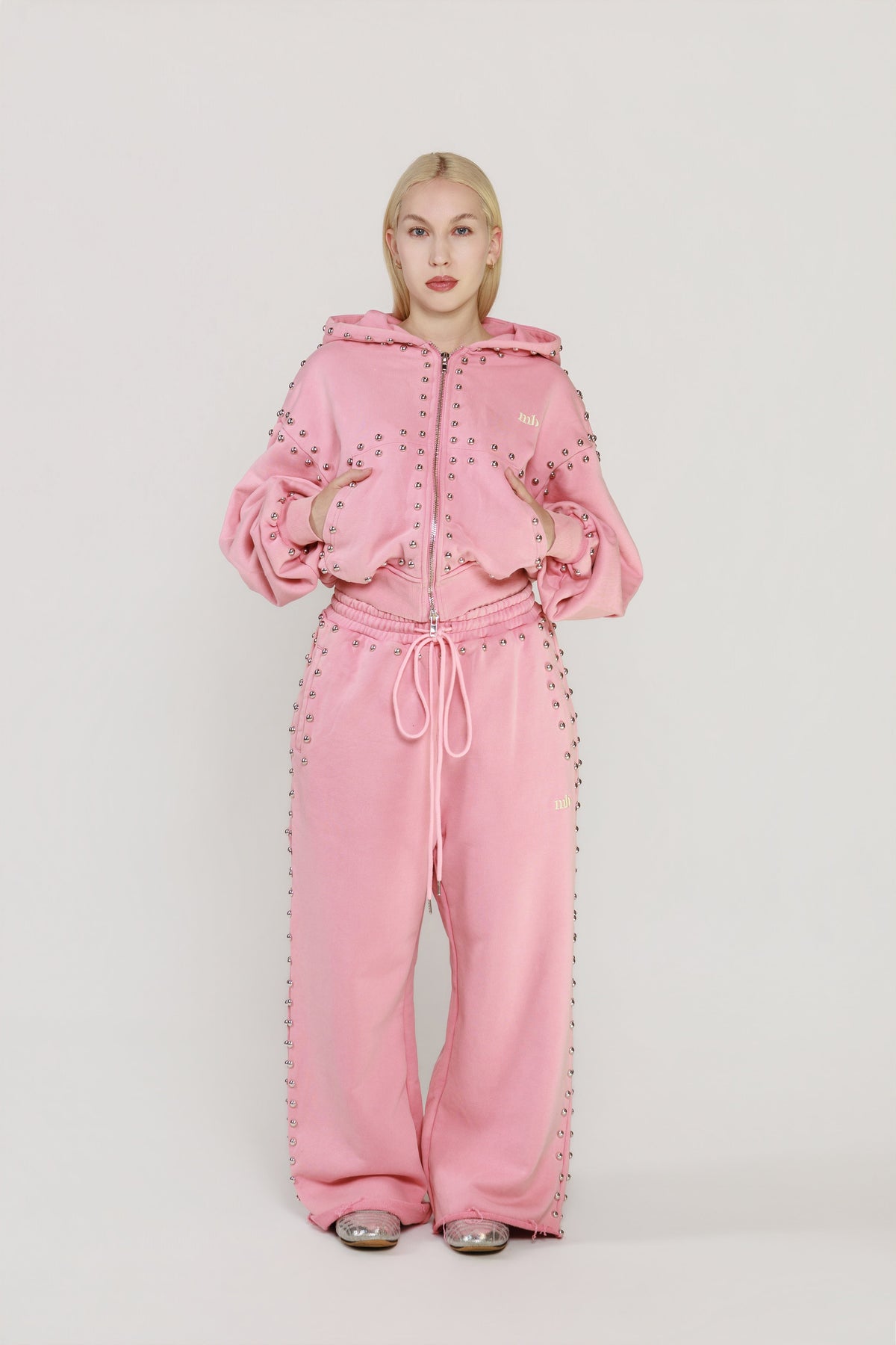 LIMITED EDITION -- MARX STUDDED SWEAT PANT -- BUBBLE GUM