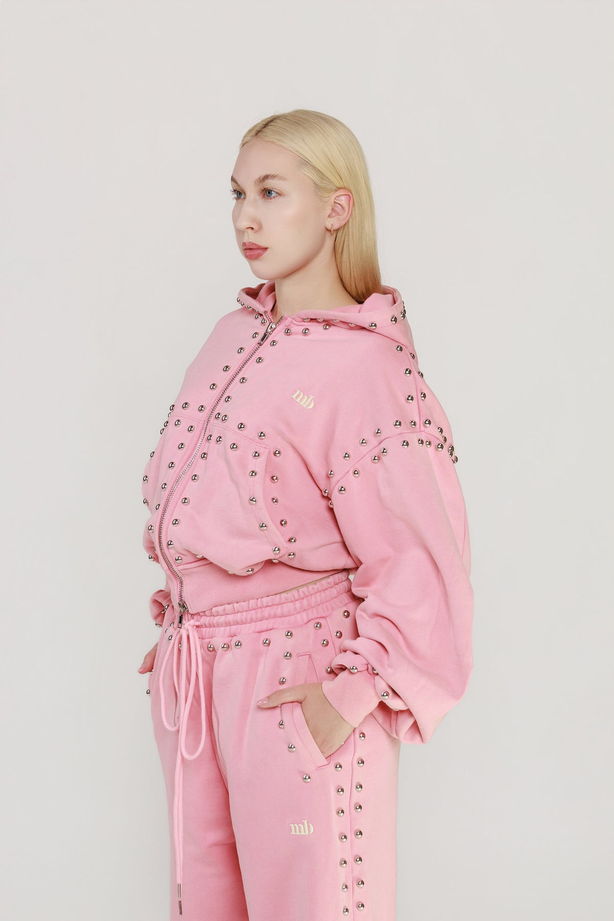 LIMITED EDITION -- MARX STUDDED SWEAT JACKET -- BUBBLE GUM
