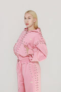 LIMITED EDITION -- MARX STUDDED SWEAT JACKET -- BUBBLE GUM