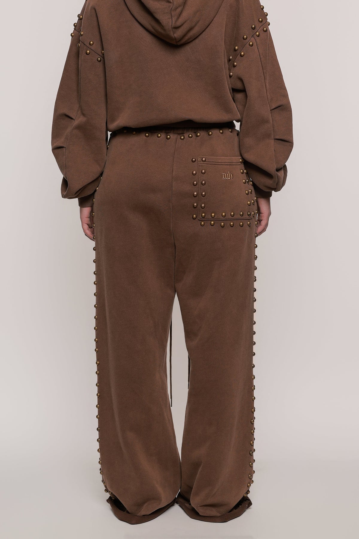 MARX STUDDED SWEAT PANT -- BROWN