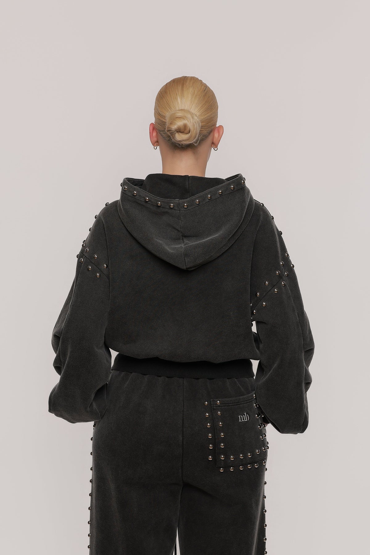 MARX STUDDED SWEAT JACKET -- BLACK