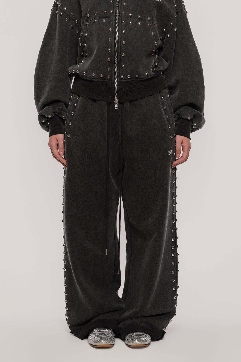 MARX STUDDED SWEAT PANT -- BLACK