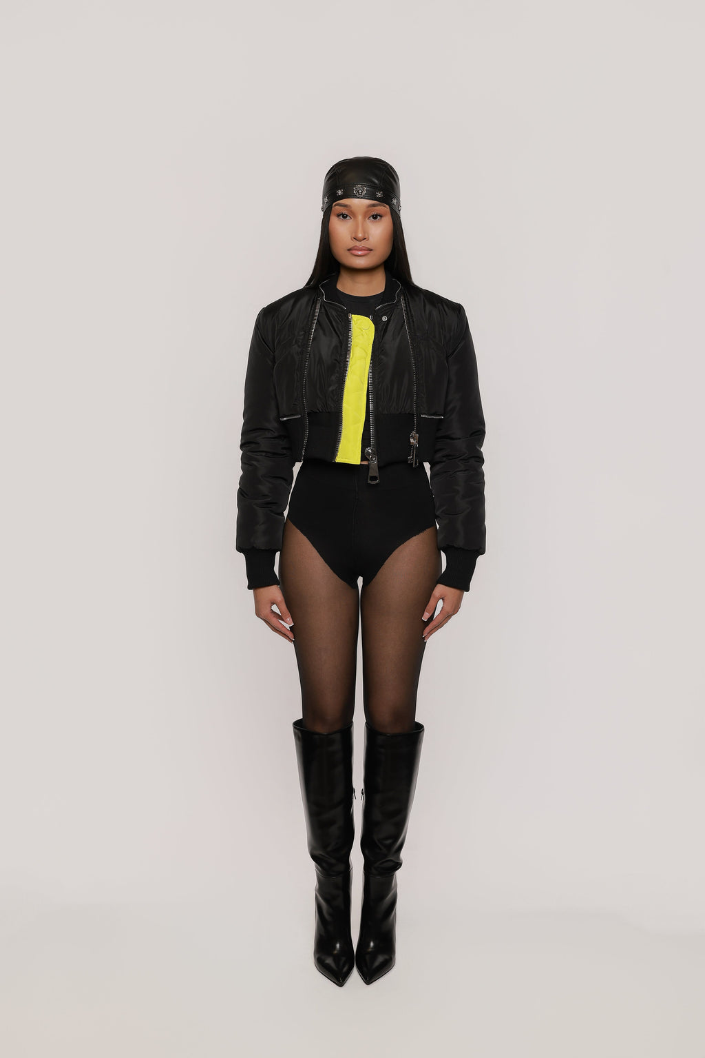 MIKO CROPPED UTILITY BOMBER JACKET